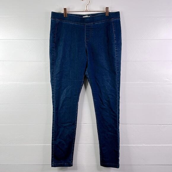 PER SE Dark Denim Pull On‎ Mid Rise Stretchy Jean Jeggings Size Large - Picture 1 of 8